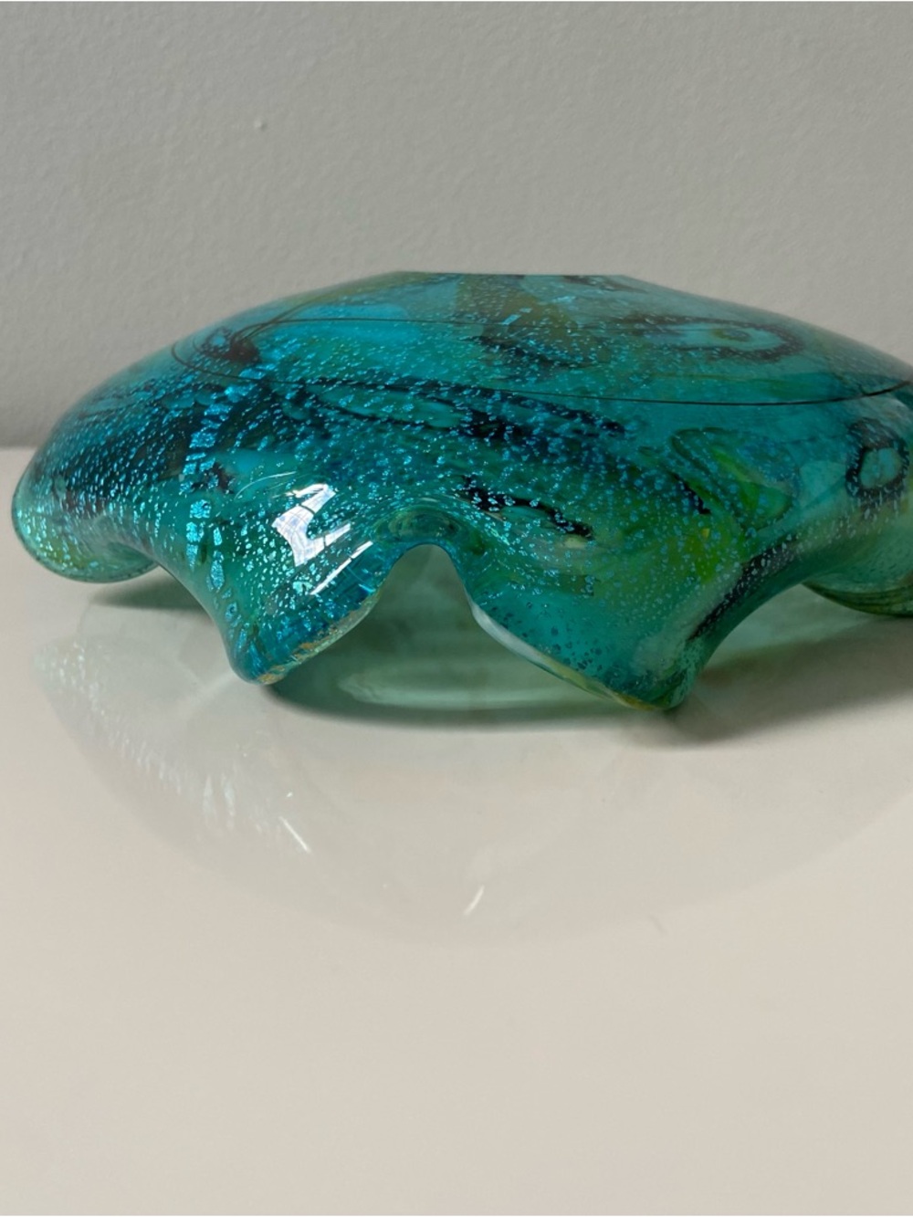 Murano Tutti Frutti Bowl - Avem Dino Martens Style - Green - Teal - Aventurine - Picture 7 of 11